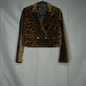 Zara Cropped Leopard Blazer